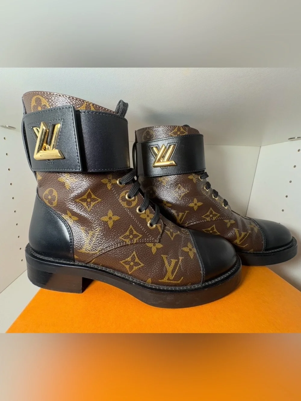 Louis Vuitton Wonderland Flat Ranger Monogram Combat Boots